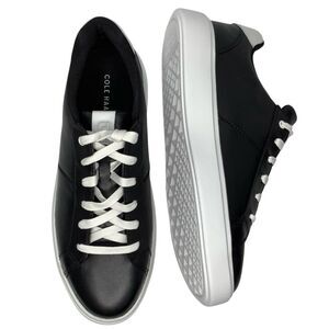 New! Cole Haan Grand Crosscourt Coaster Women’s Black Leather Sneakers